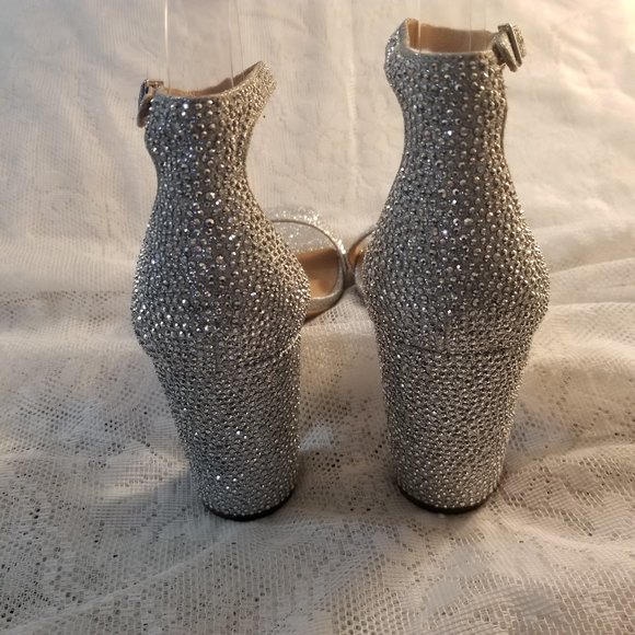 INC International Concept Lexini Two Piece Sparkle/ Glitter Sandals Size 9M - Picture 7 of 14